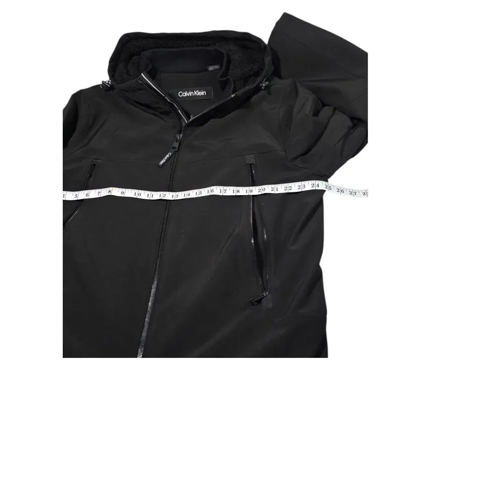 NWT Calvin Klein Men L Sherpa Lined Soft Shell Jacket Black Infinite Stretch 225